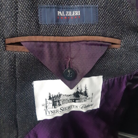 Pal Zileri Concept SZ 44L Charcoal Grey Hopscloth Sport Jacket Blazer - Picture 3 of 16